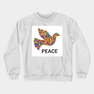 Dove in multicoloured design with peace writing Crewneck Sweatshirt